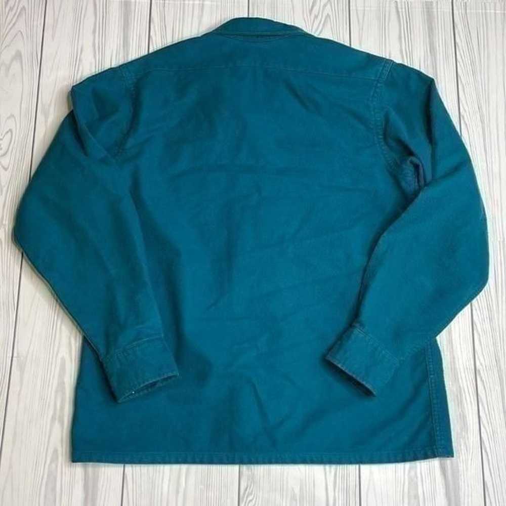 Vintage LL Bean Teal Flannel Shacket 14 - image 8