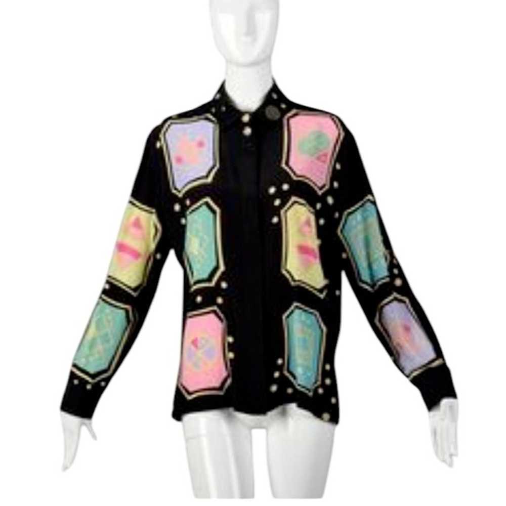 Louis Feraud Womens Vintage Silk Blouse Long Slee… - image 4