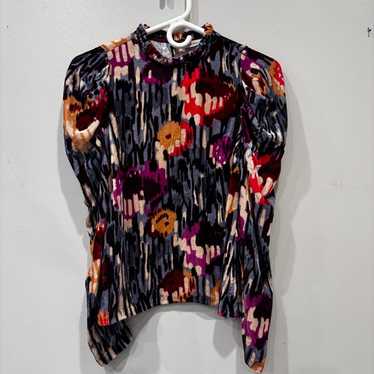 Ulla Johnson Disco Giles Velvet Puff Sleeves Flor… - image 1