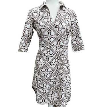 J. McLaughlin Panama Faux  Cotton Dress V Neck si… - image 1