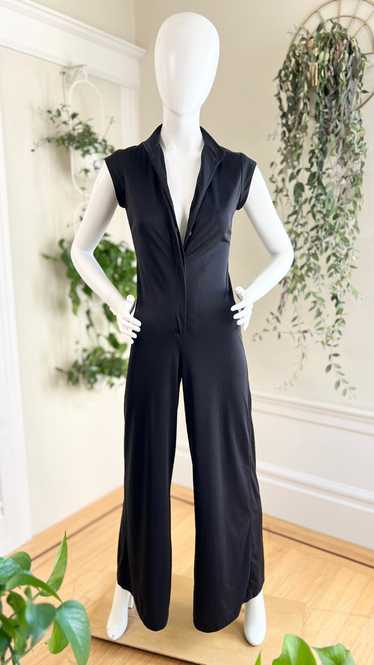 1970s Diamond Lace Black Jumpsuit | x-small/small