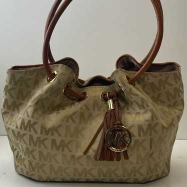 Michael Kors Monogramed Shoulder Bag Beige - image 1