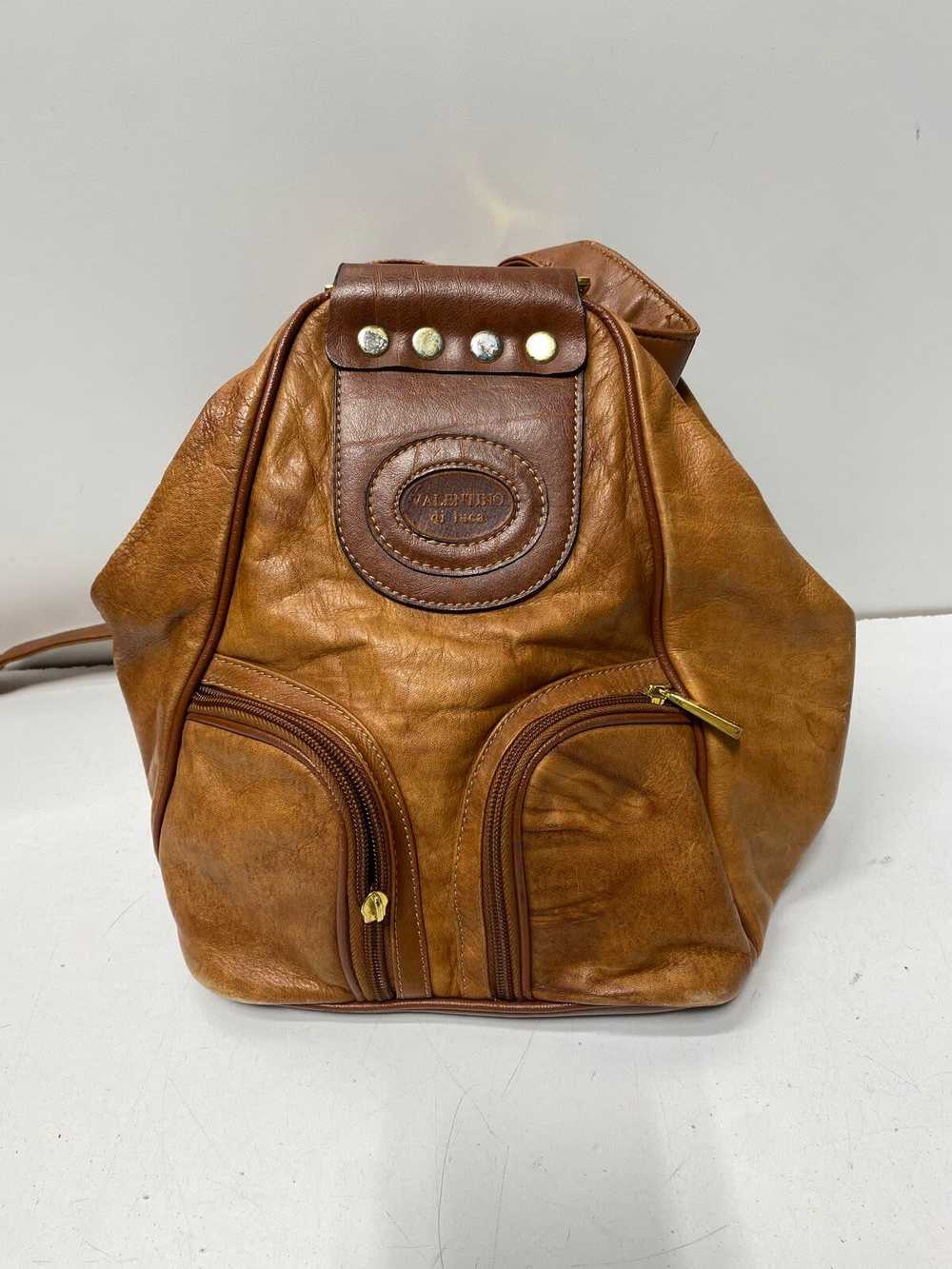 AUTHENTIC Valentino Di Luca Brown Leather Backpack - image 1