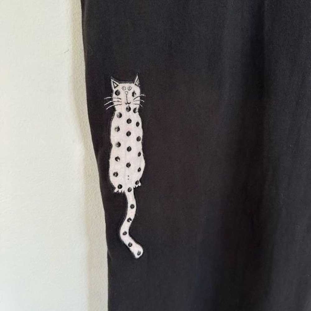 Casey Coleman Vintage Cats Embroidered Abstract S… - image 9