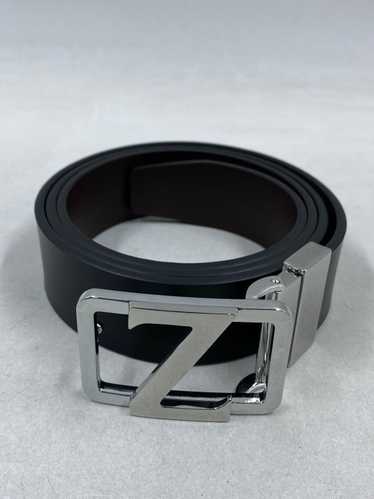 Authentic Ermenegildo Zegna Black Leather Belt