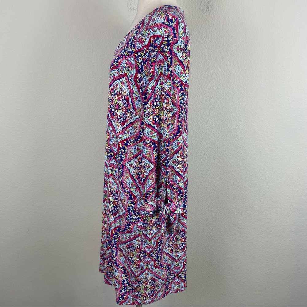 Chico's PInk Blue Multi Color Geometric Floral St… - image 5