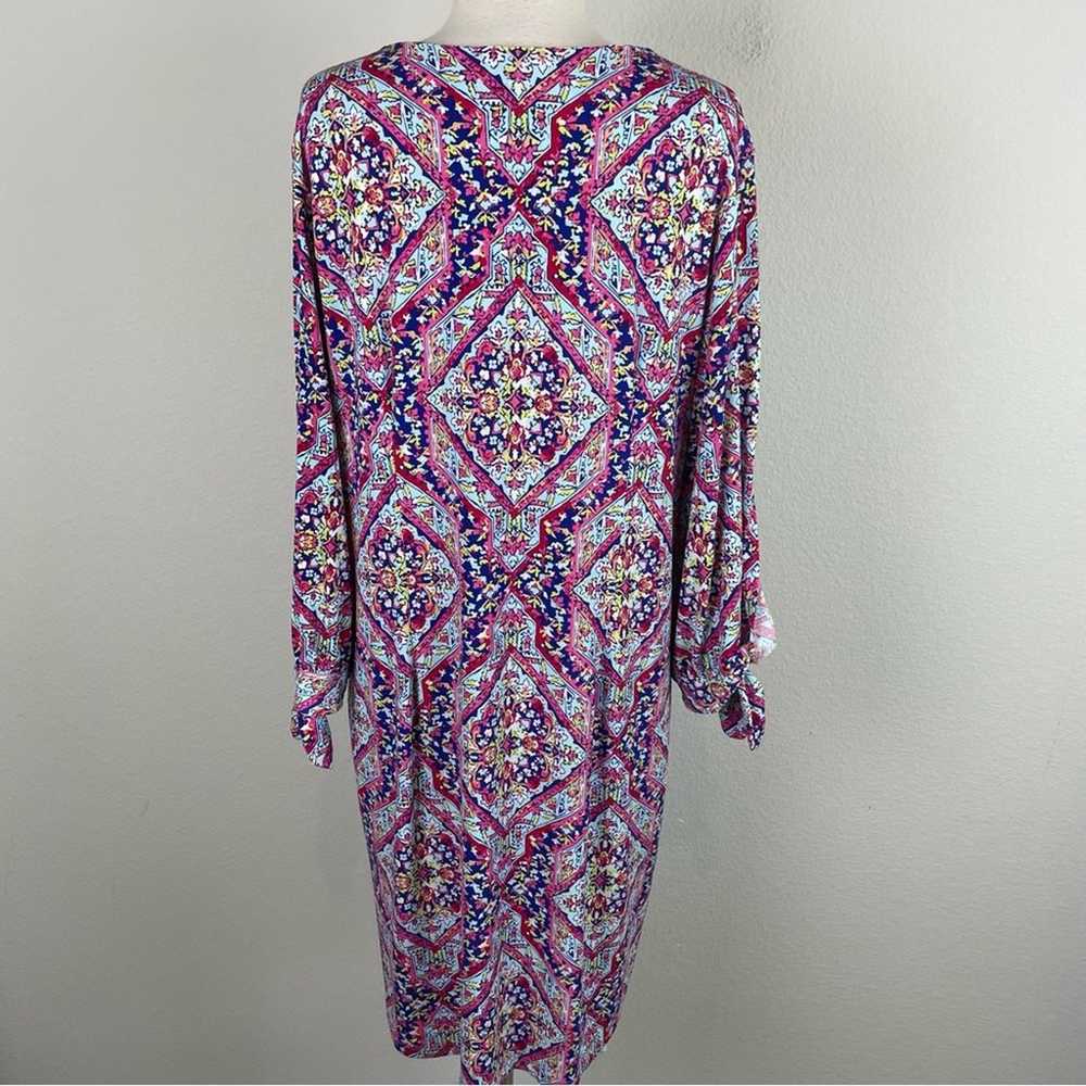 Chico's PInk Blue Multi Color Geometric Floral St… - image 6