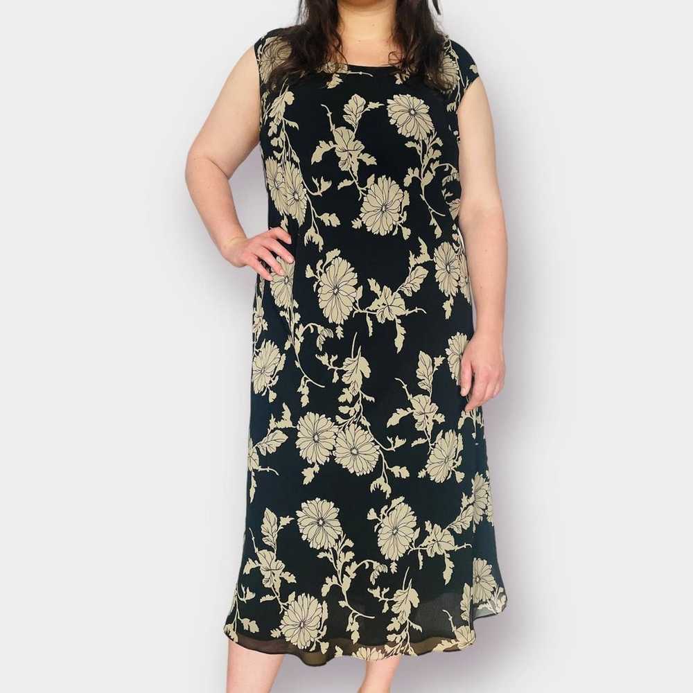 Y2K Annex Black and Tan Floral Dress - image 2