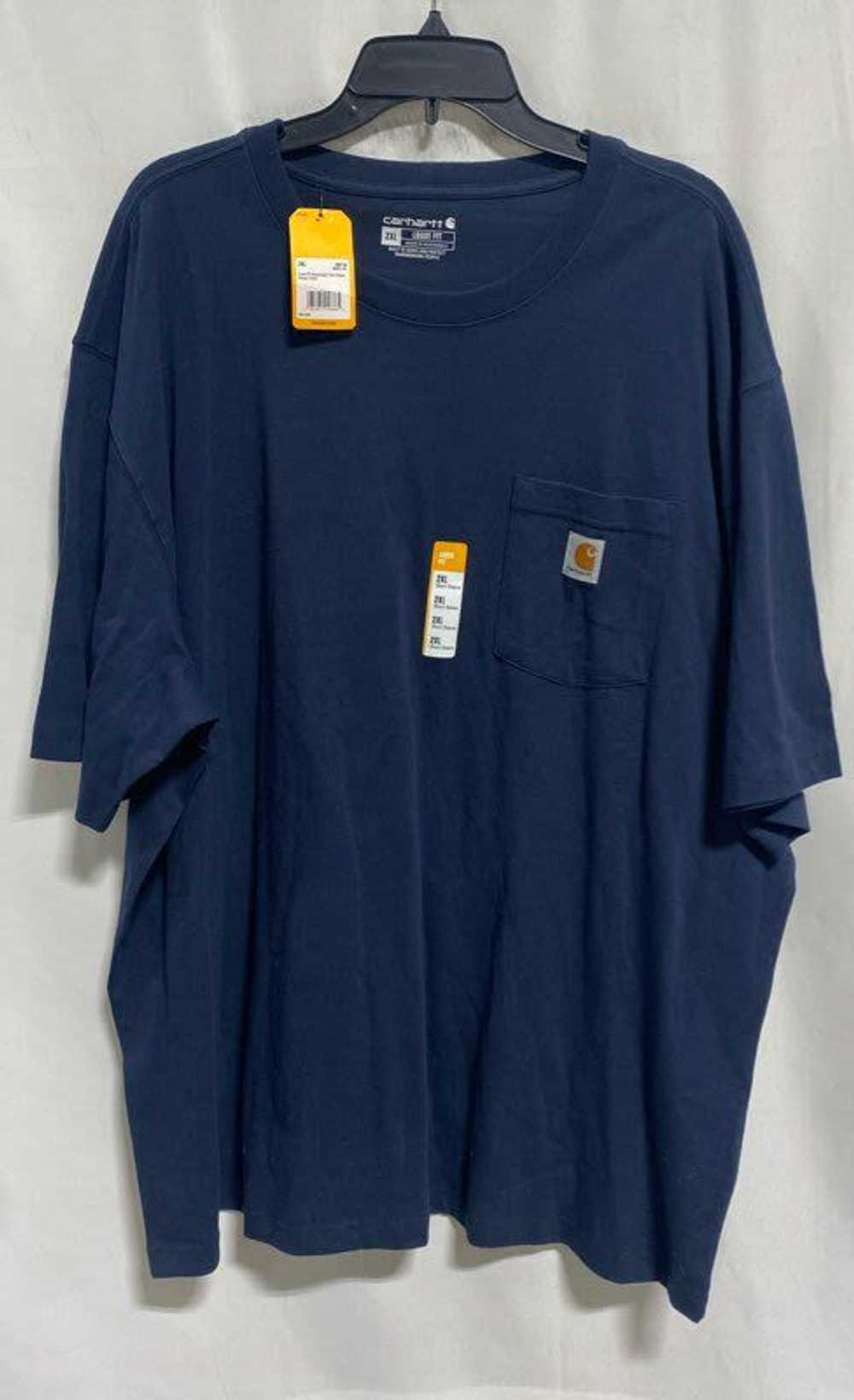 NWT Carhartt Mens Navy Blue Cotton Short Sleeve L… - image 1