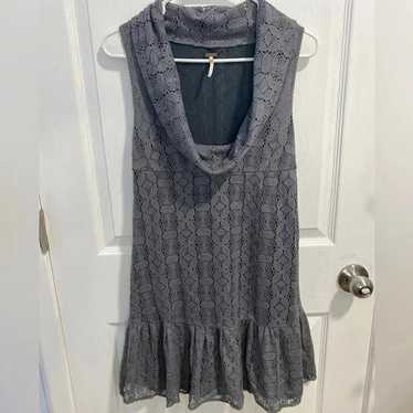 Free People Gray Irish Lace Cowl Neck Dress Size 4