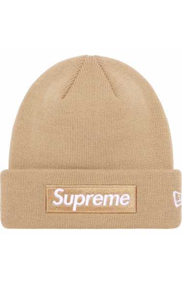 New Era × Supreme Supreme Box Logo Beanie Sand