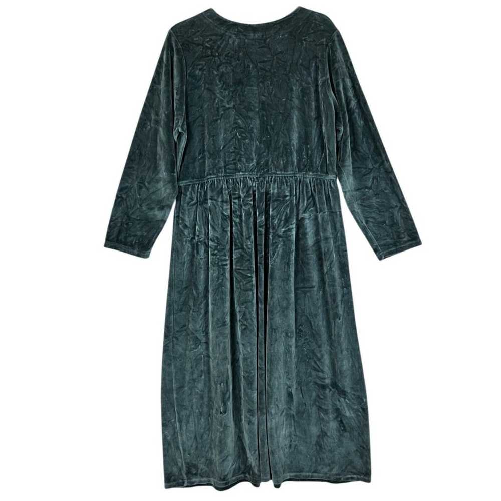 L.L. Bean Velvet Velour Maxi Dress Womens 16 Drk … - image 3