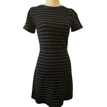 Madewell Striped Upstage Dress, Black and White, S