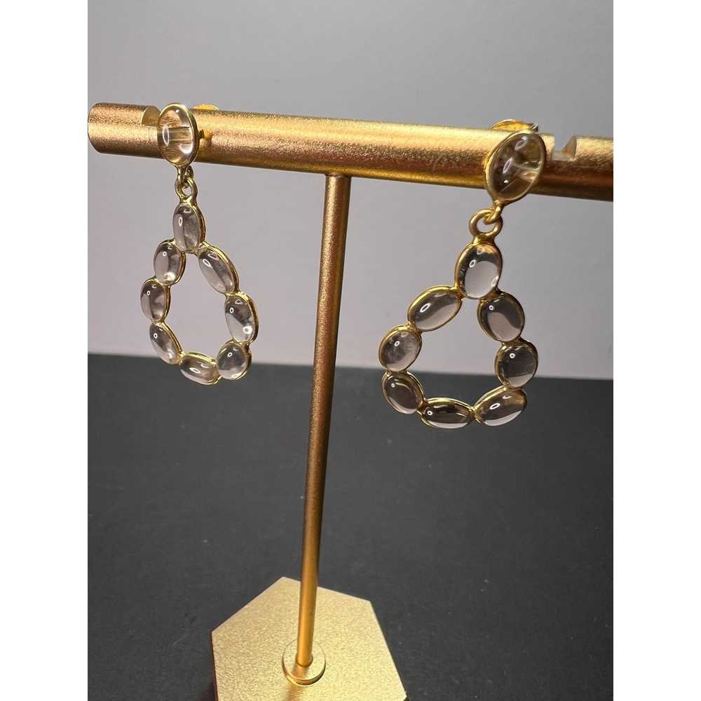 Other Smoky quartz teardrop earrings in gold over… - image 1