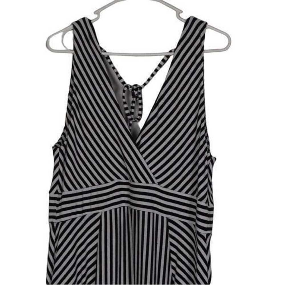 TORRID Black / White Striped Knee Slit Maxi Dress… - image 3