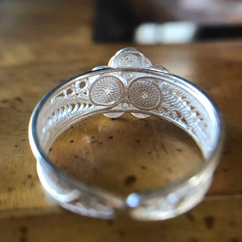 Sterling Silver Floral Ring - image 3