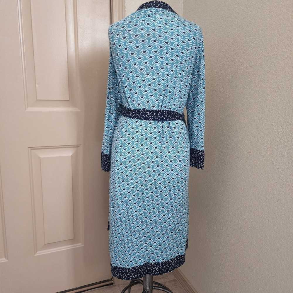 Anthropologie Pinkerton blue wrap dress size L - image 3