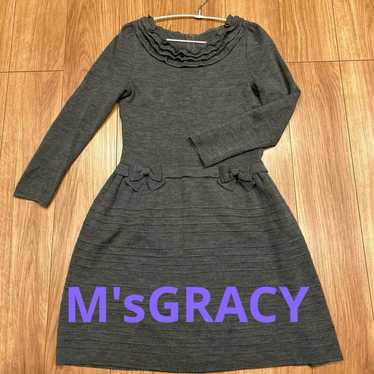 M's Gracie Gray Dress with Ruffles and Ribbon, Lon