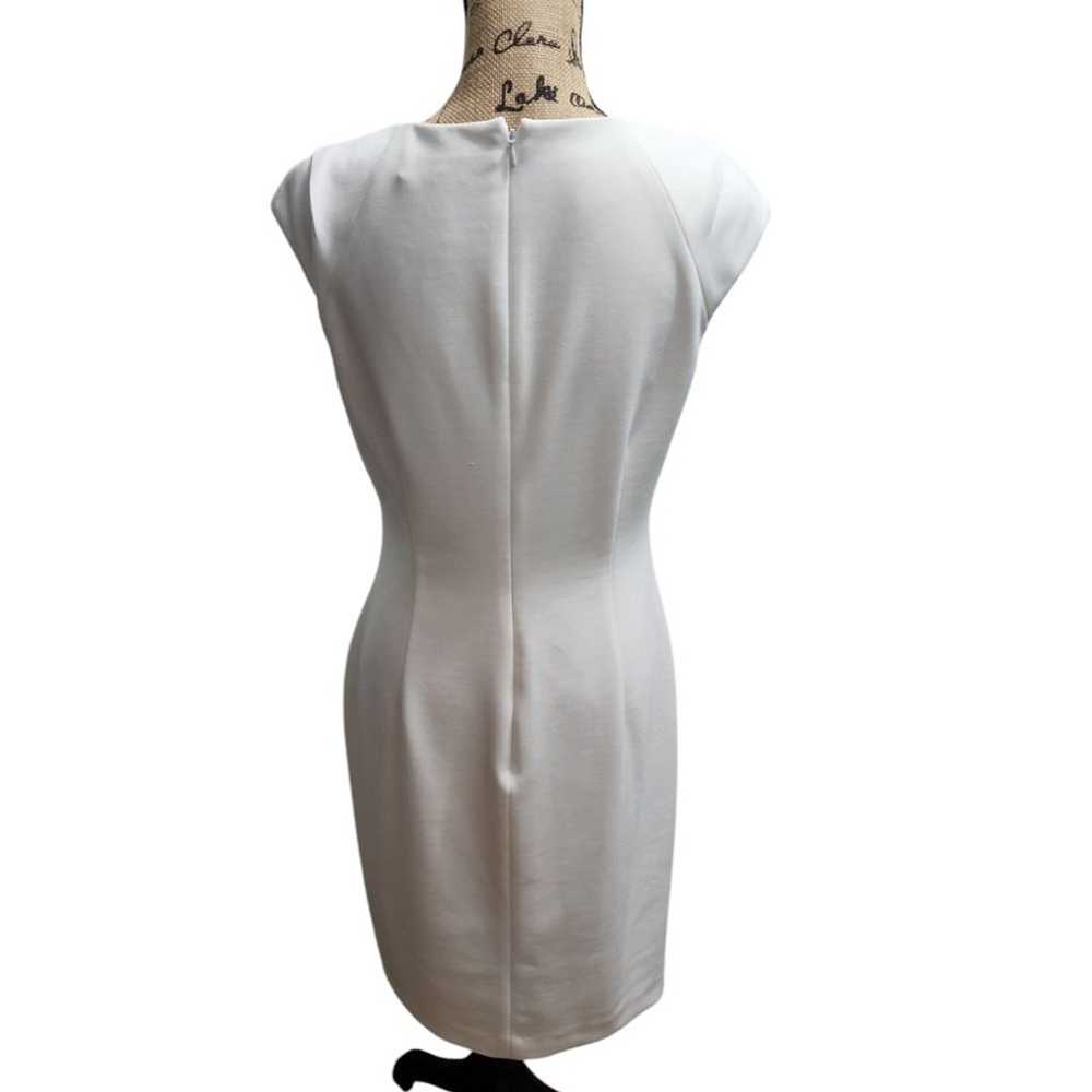 Calvin Klein Elegant White Ruched Sheath Dress Pr… - image 2