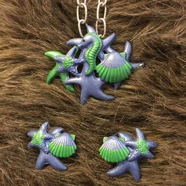 Jewelry Seahorse and shell painted metal jewelry s