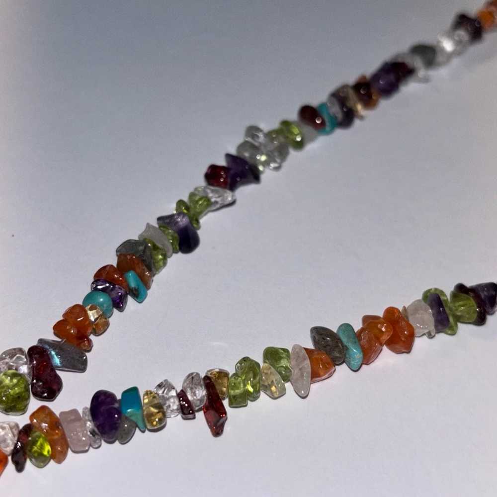 Extra long semi precious stone chip necklace - image 3