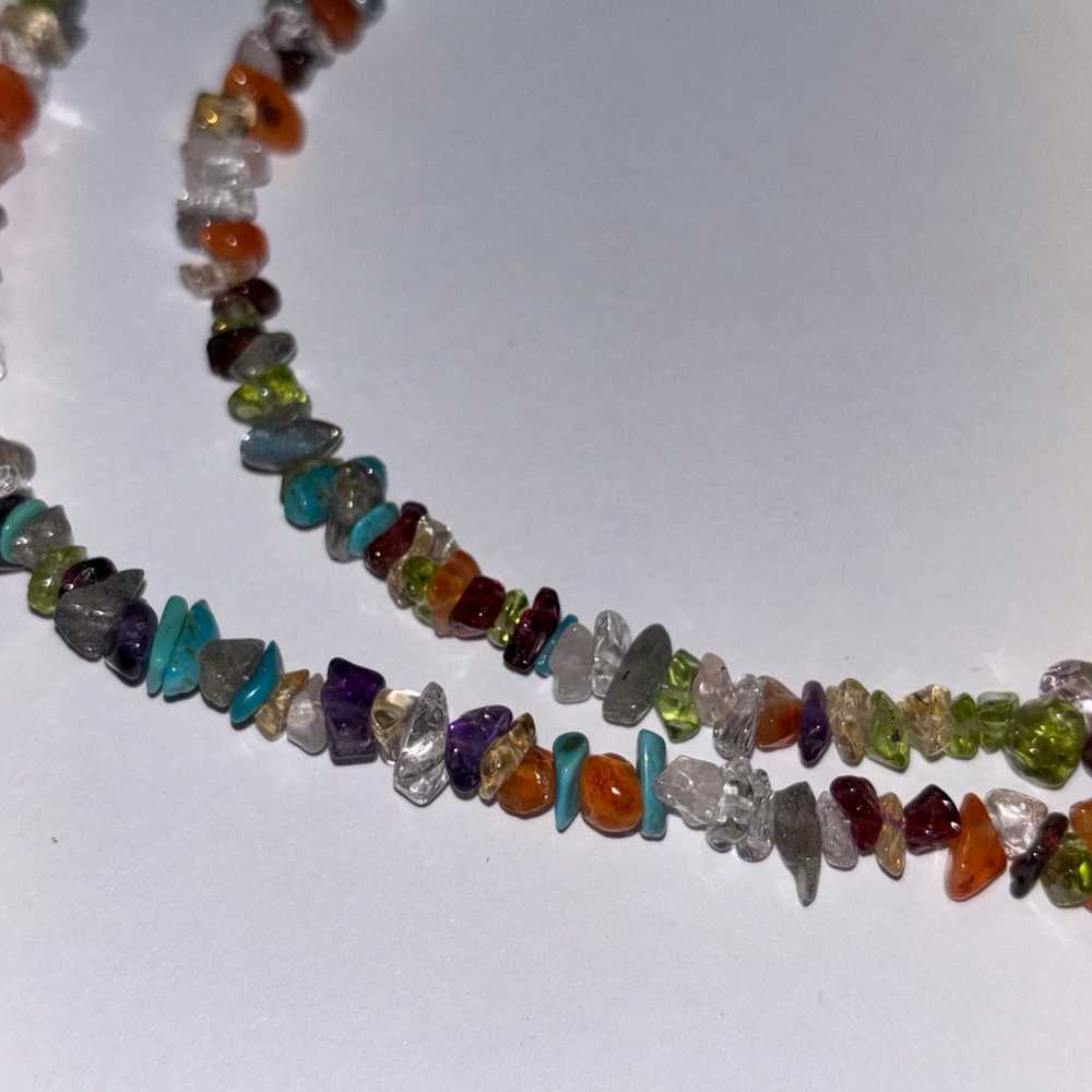 Extra long semi precious stone chip necklace - image 4