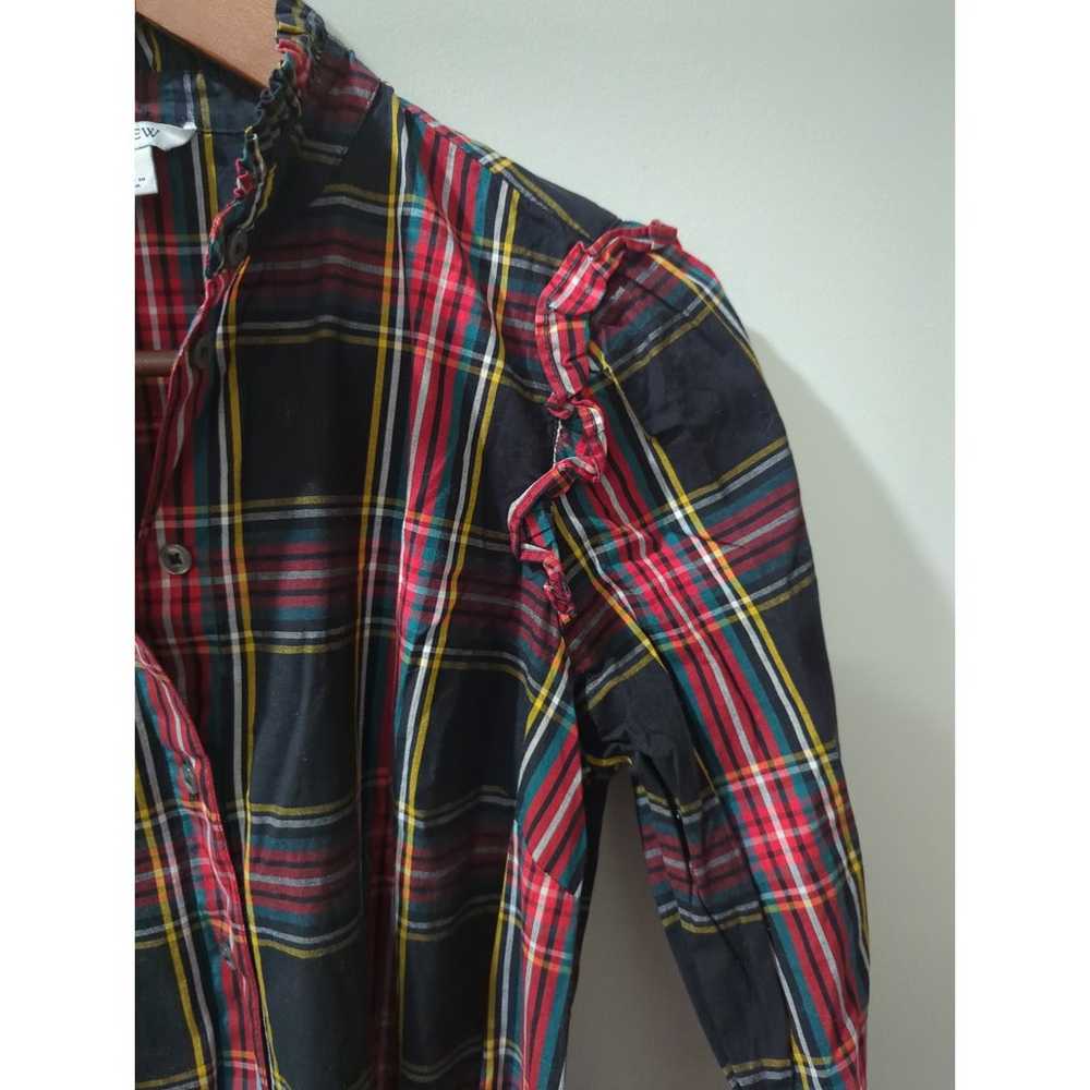 J Crew Ruffle Neck Tartan Shirt Dress - image 3