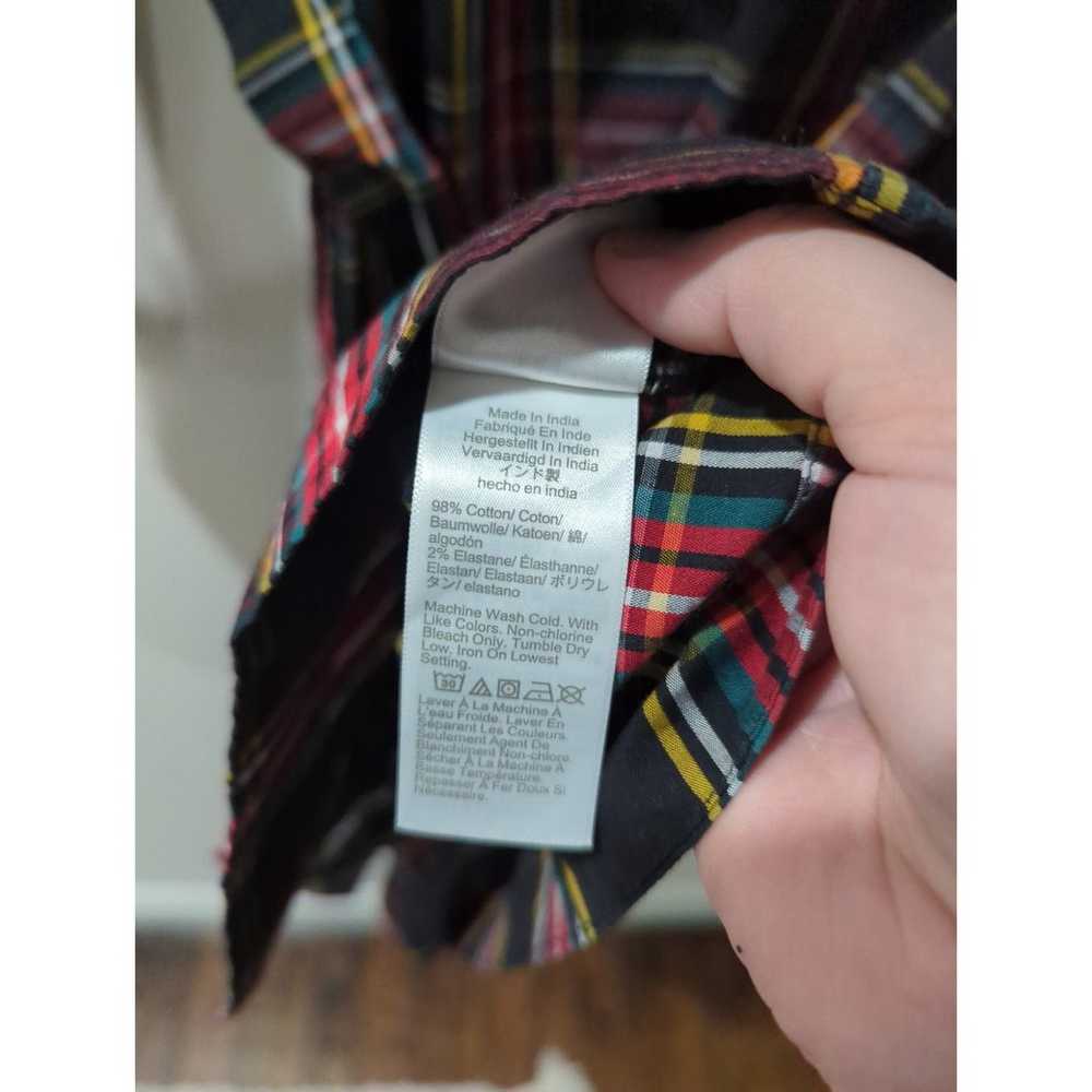 J Crew Ruffle Neck Tartan Shirt Dress - image 6