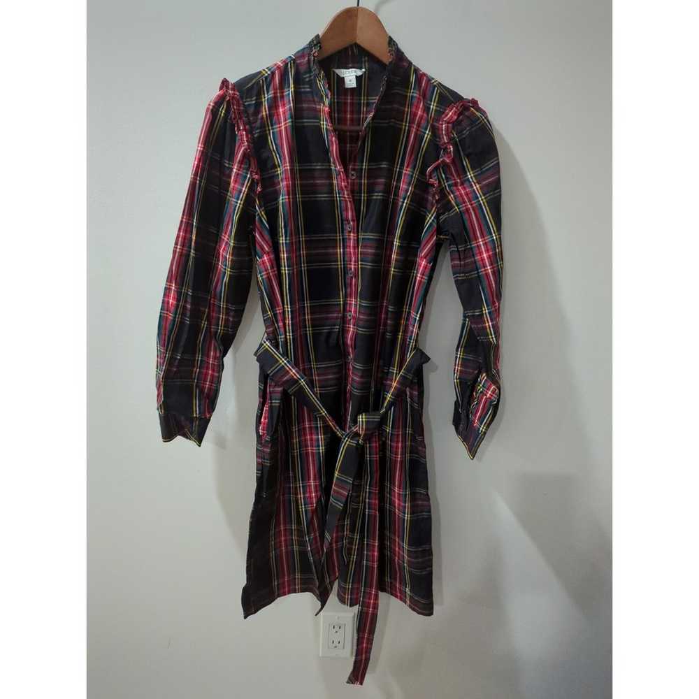 J Crew Ruffle Neck Tartan Shirt Dress - image 7