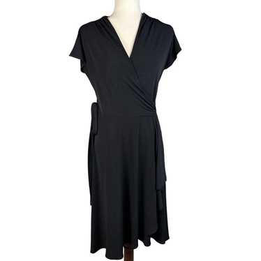 Vicky Tiel Womens Wrap Dress S Small Black Jersey… - image 1