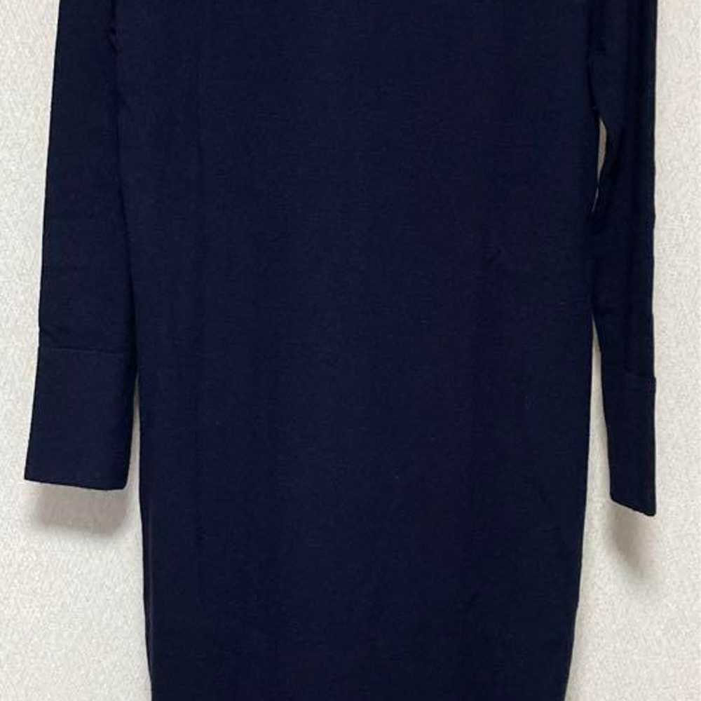 MOGA Moga Navy V-Neck Knit Dress Long Sleeve - image 2