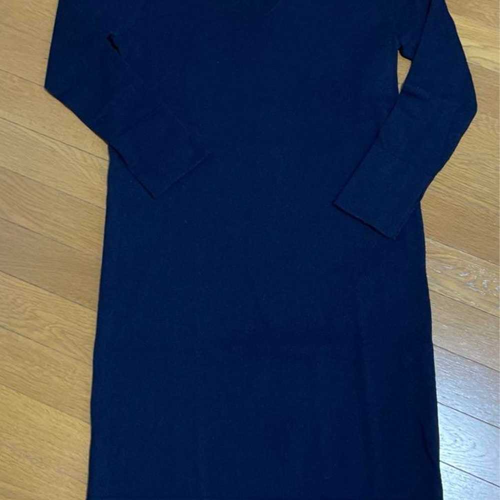 MOGA Moga Navy V-Neck Knit Dress Long Sleeve - image 3