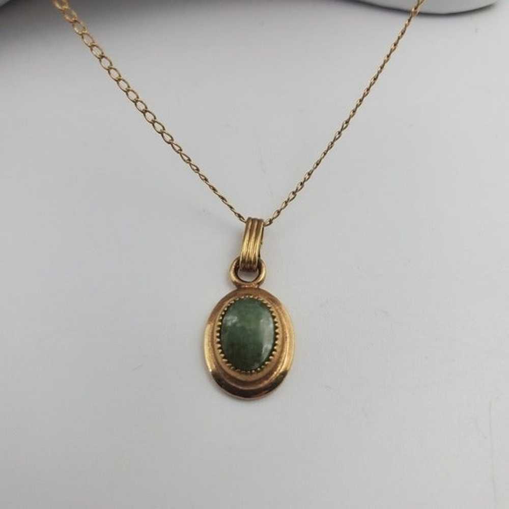 Sarah coventry Emerald medallion gold filled neck… - image 3