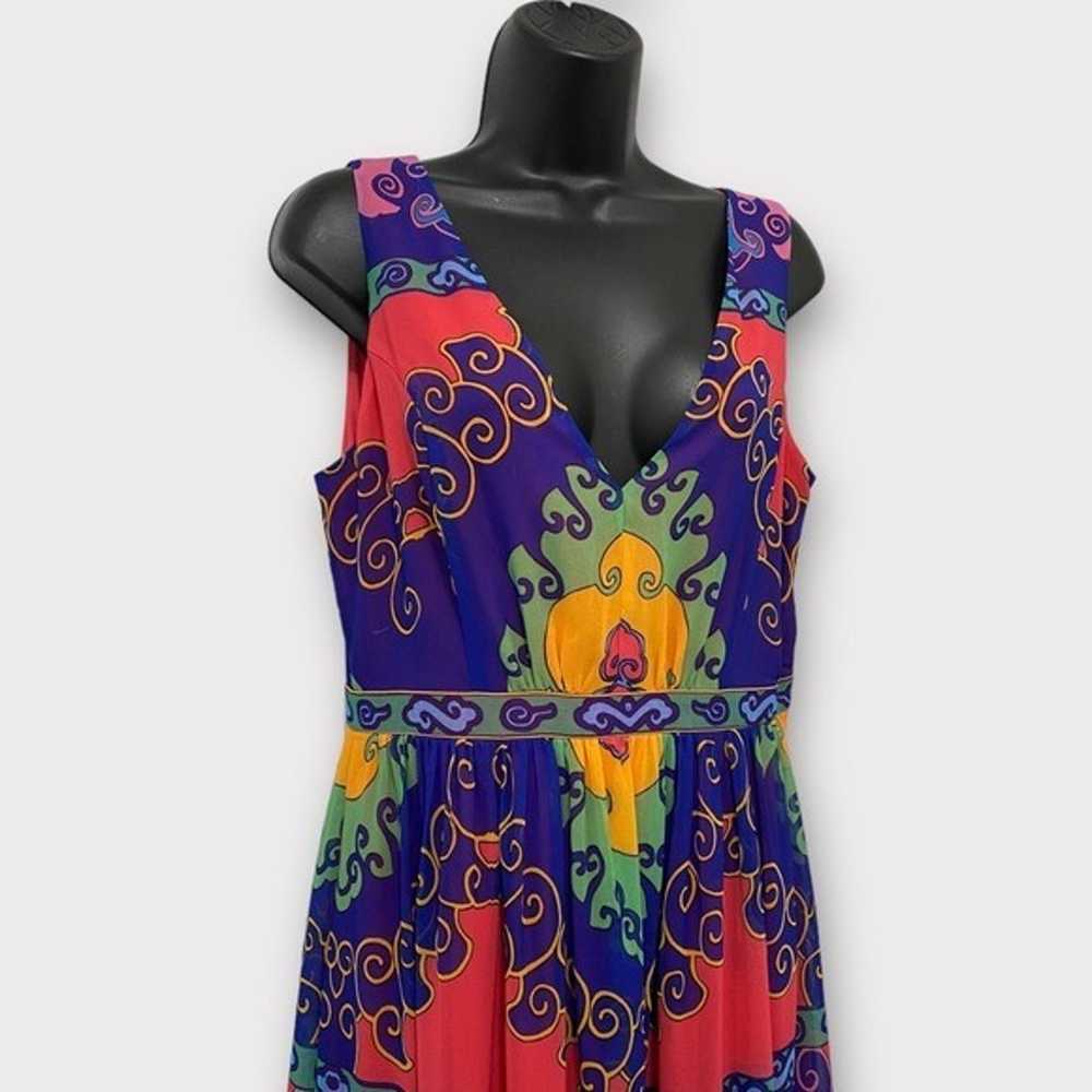 ModCloth Pink Purple & Blue Colorful Medallion Pa… - image 3