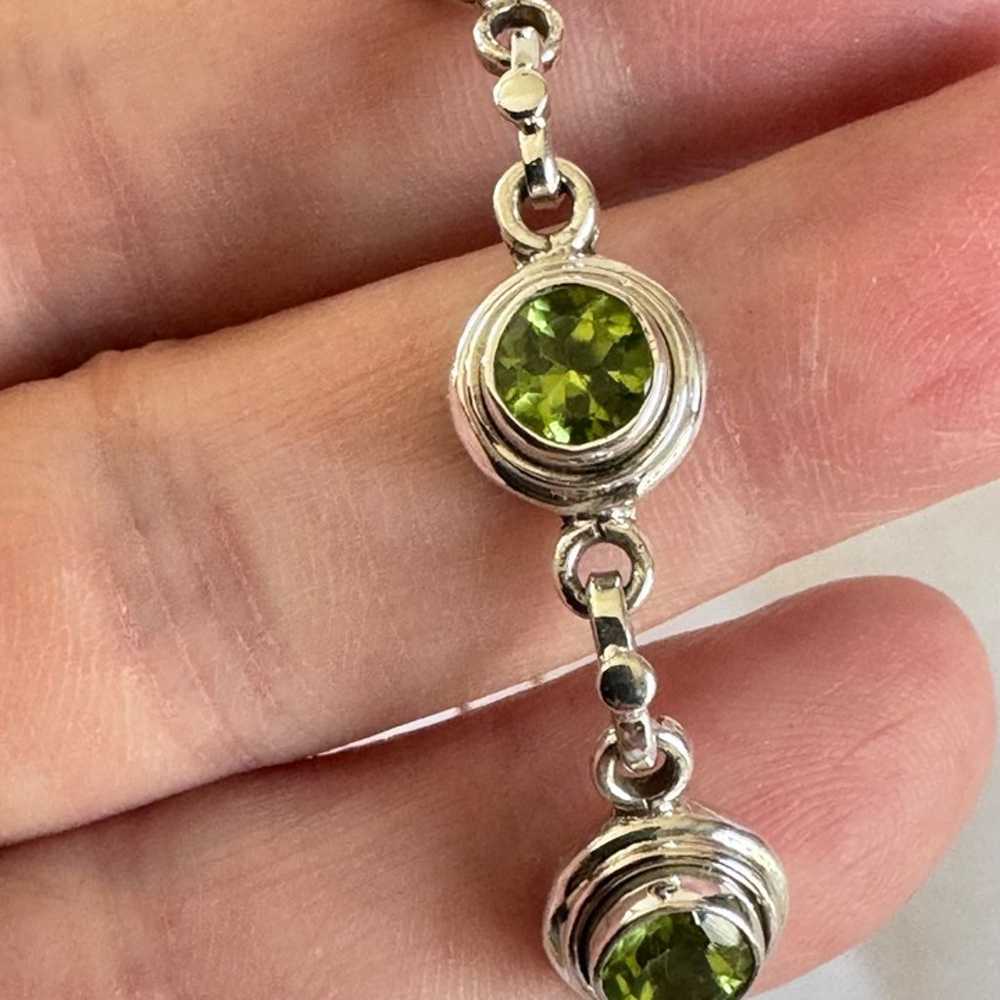 VTG Solid Sterling Silver 925 Peridot Bezel Set L… - image 5