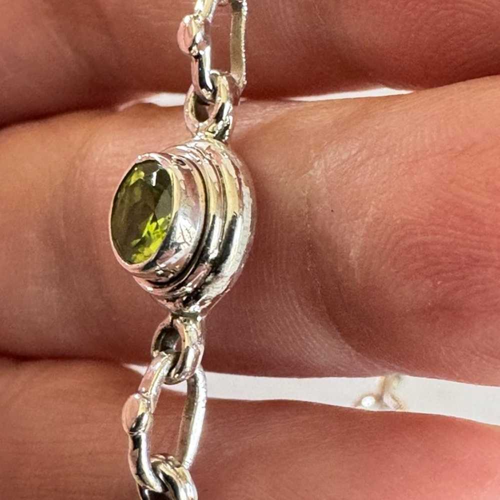 VTG Solid Sterling Silver 925 Peridot Bezel Set L… - image 6