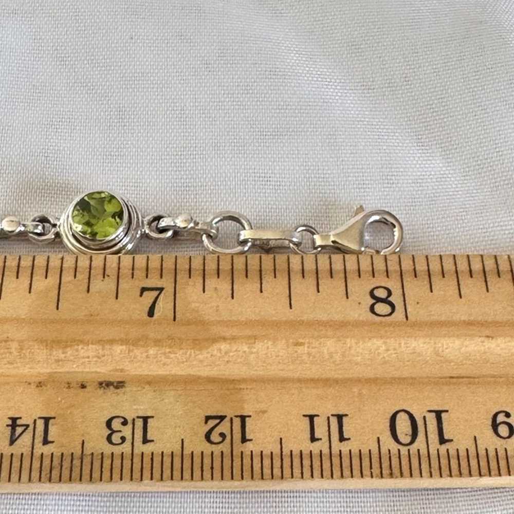 VTG Solid Sterling Silver 925 Peridot Bezel Set L… - image 7