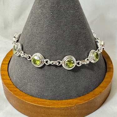 VTG Jonber Sterling Silver 925 Peridot Bezel Set L