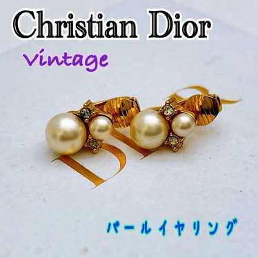 Christian Dior Vintage Earrings Gold Extremely Bea