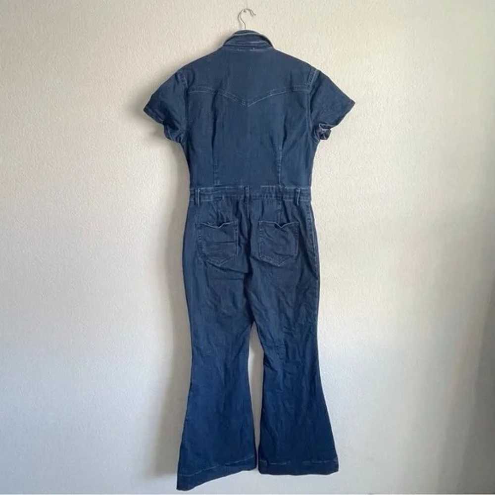 Wisteria Lane Denim Jumpsuit Womens Large Flare L… - image 2