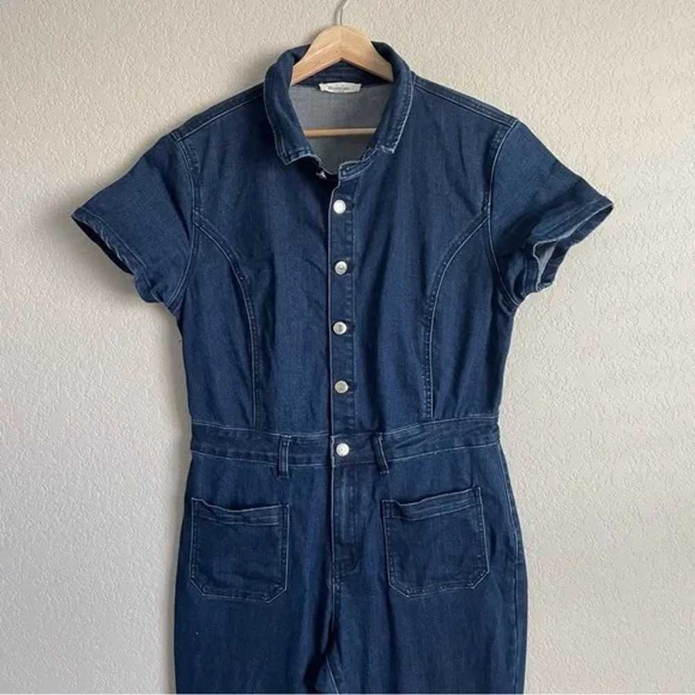 Wisteria Lane Denim Jumpsuit Womens Large Flare L… - image 3