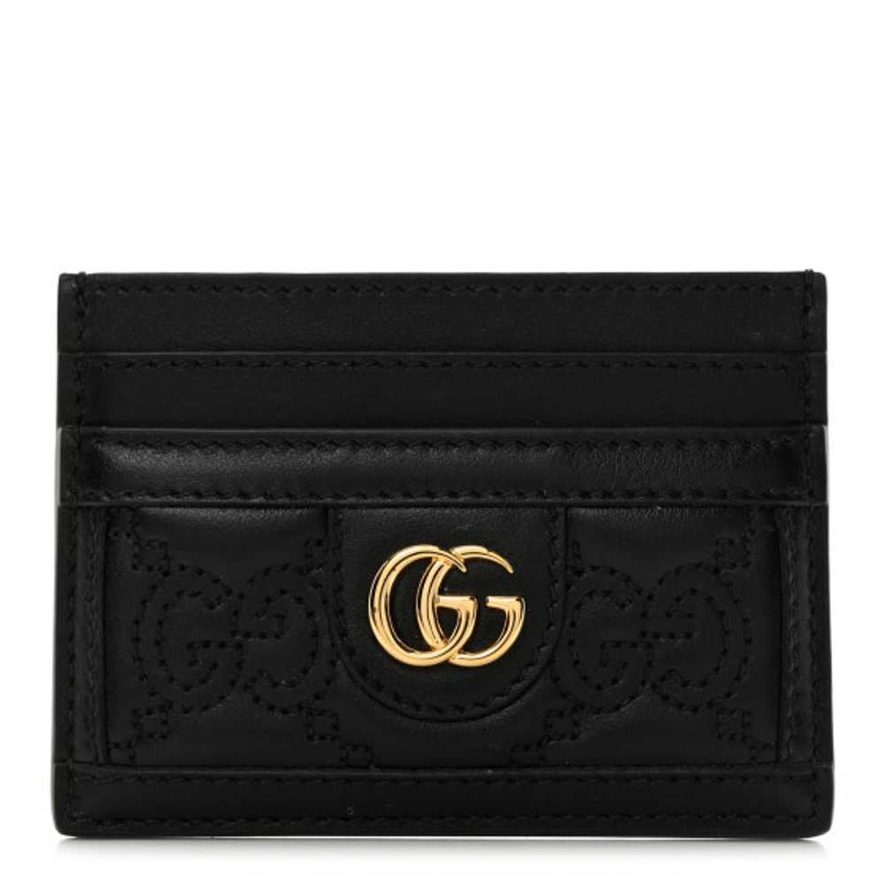 GUCCI Calfskin GG Matelasse Card Holder Black - image 1