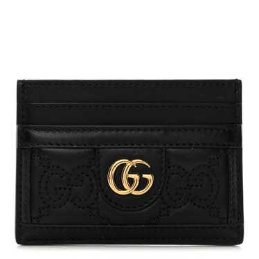 GUCCI Calfskin GG Matelasse Card Holder Black