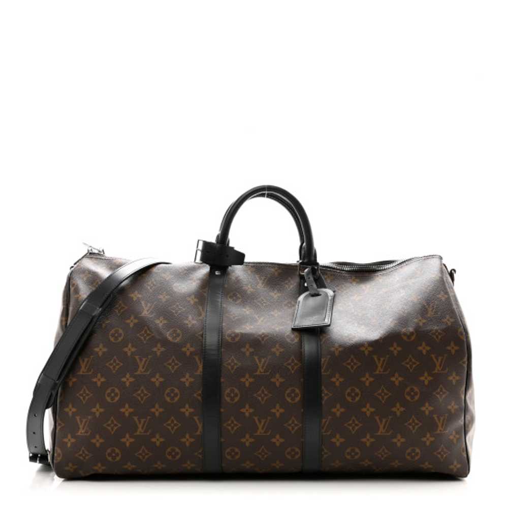 LOUIS VUITTON Monogram Macassar Keepall Bandoulie… - image 1