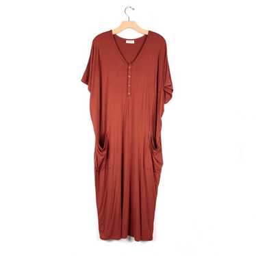 DWELL AND SLUMBER Rust Brown Caftan Maternity Mid… - image 1