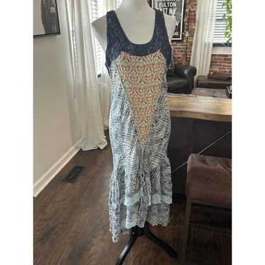 Sundance 100% Silk Mermaid Dress Lace Tiered Bohe… - image 1