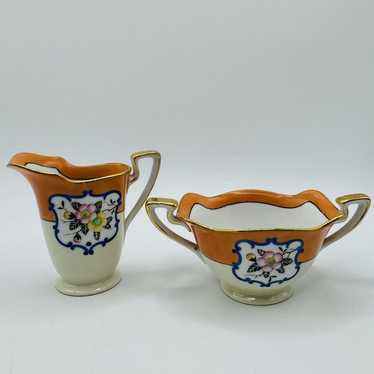 Vtg NORITAKE Japan Creamer & Open Sugar Bowl Set P