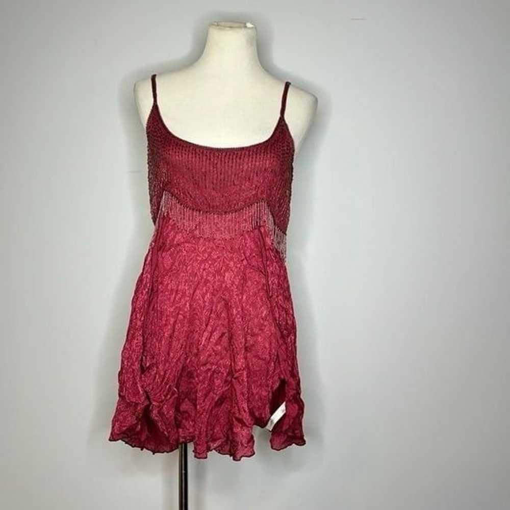 Free People- Red Beaded Dress - image 1