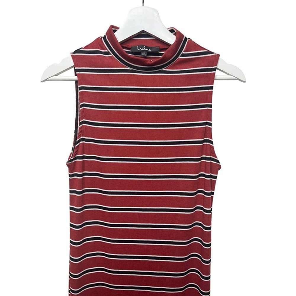 Lulus Dress Womens Tank Midi Striped Red Black Sm… - image 2