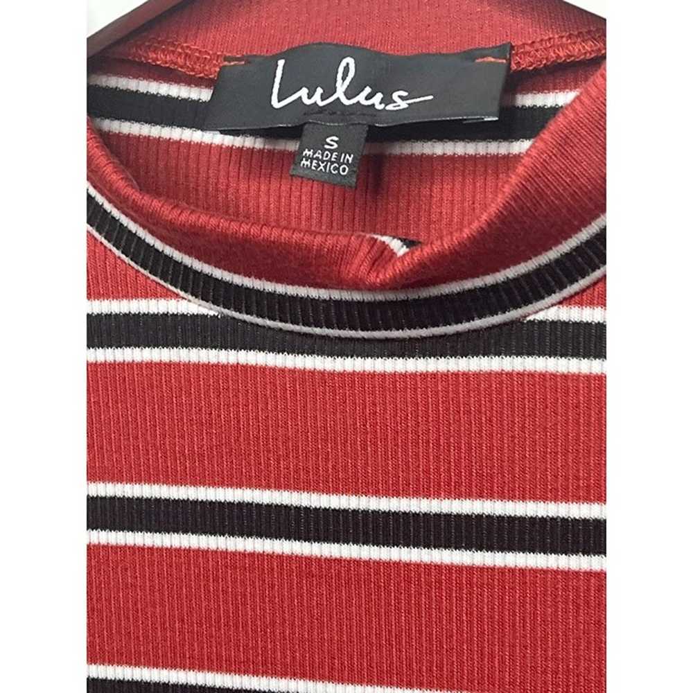 Lulus Dress Womens Tank Midi Striped Red Black Sm… - image 7